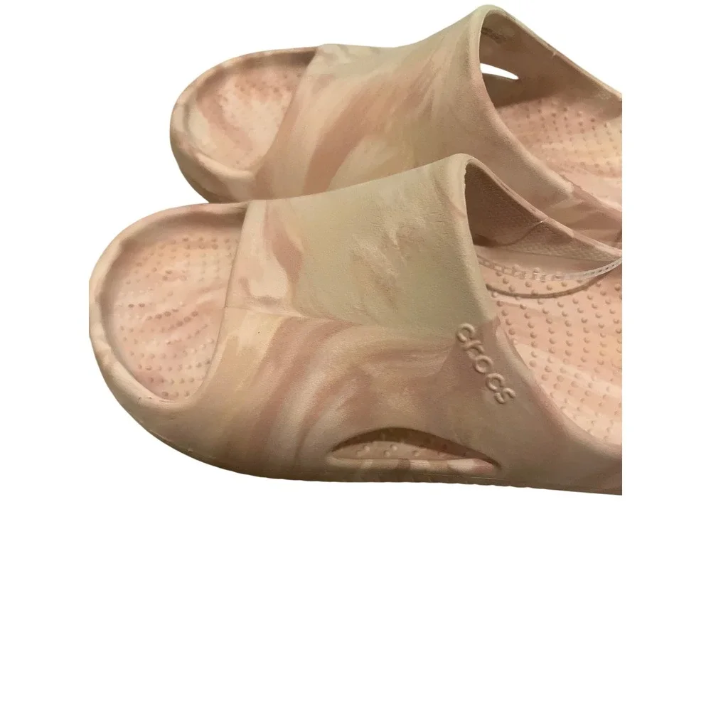 Crocs Mellow Recovery Marbled Slide Mens M11 Pink Excellence Marbled Comfort